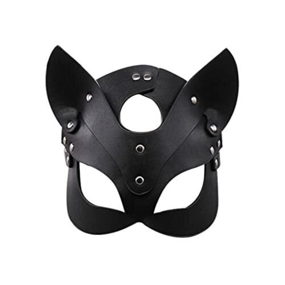 5457 Masquerade Leather Cat Mask Costume Animal Half Face Mask Cosplay